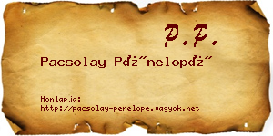 Pacsolay Pénelopé névjegykártya